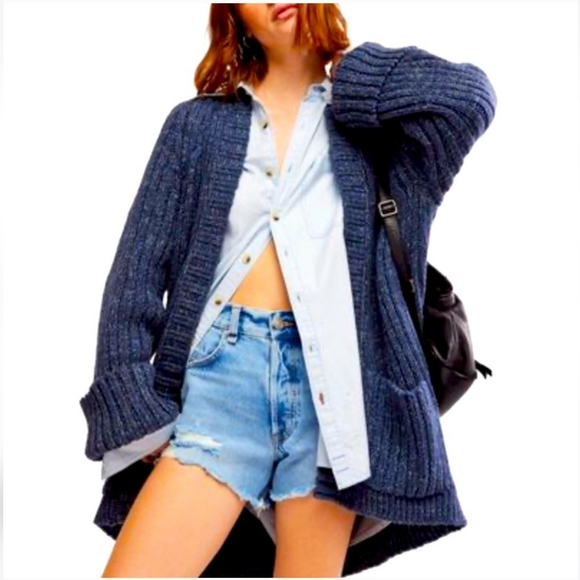 Free People Blossom Cardi in Big Dipper/Blue Size Medium - Picture 1 of 1